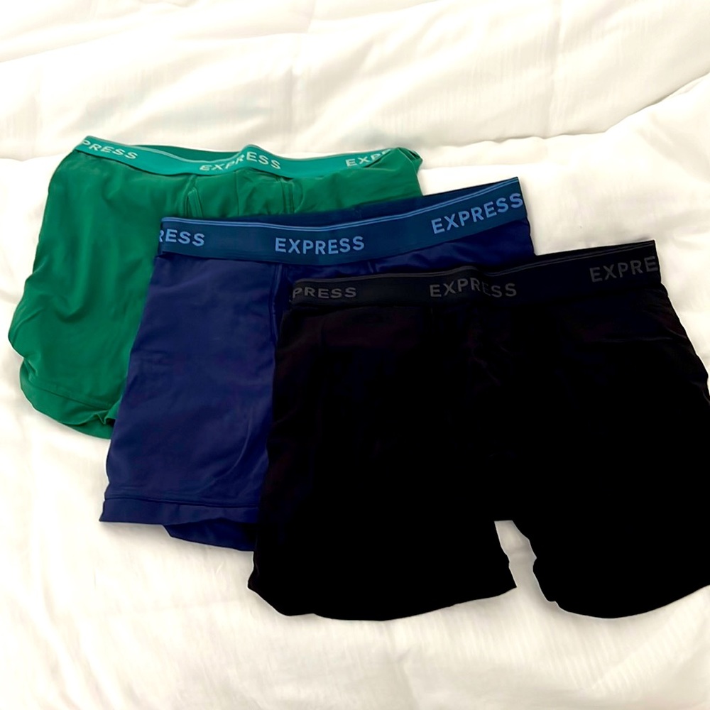 LIKE NEW Express Supersoft Boxer Briefs Set of 3 - Moisture Wicking - Medium